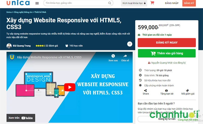 Khóa học thiết kế web online Responsive