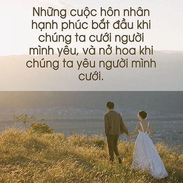 Cap đăng ảnh cưới hạnh phúc, lãng mạn