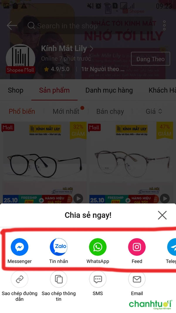 cách sao chép-link-shopee-gui-via-zalo